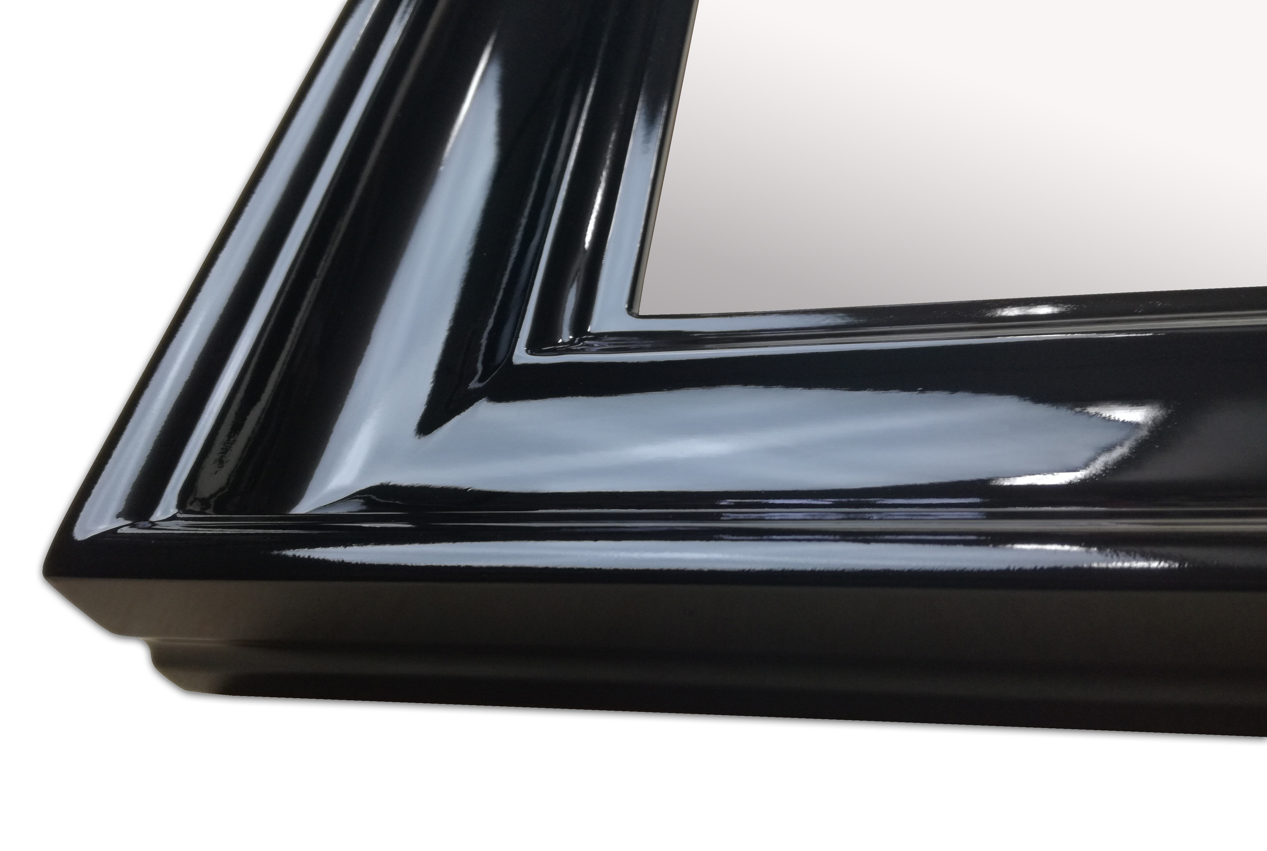 Mirror in a black high gloss frame